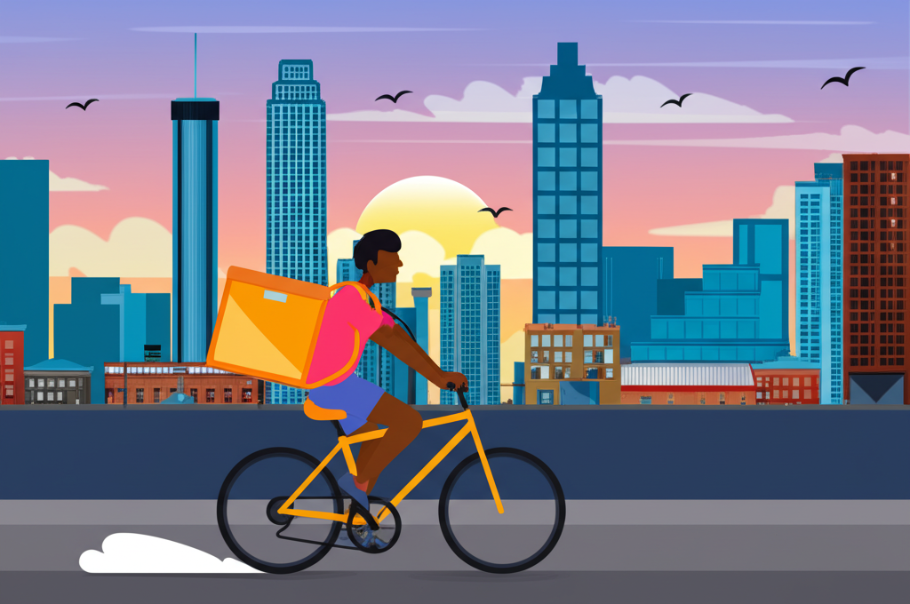 Food delivery courier in Atlanta